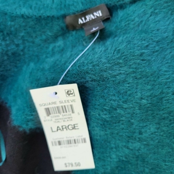 Alfani Square Sleeve Elbow Length Blouse Women's. Size Large. New With Tags $79. - Picture 9 of 9